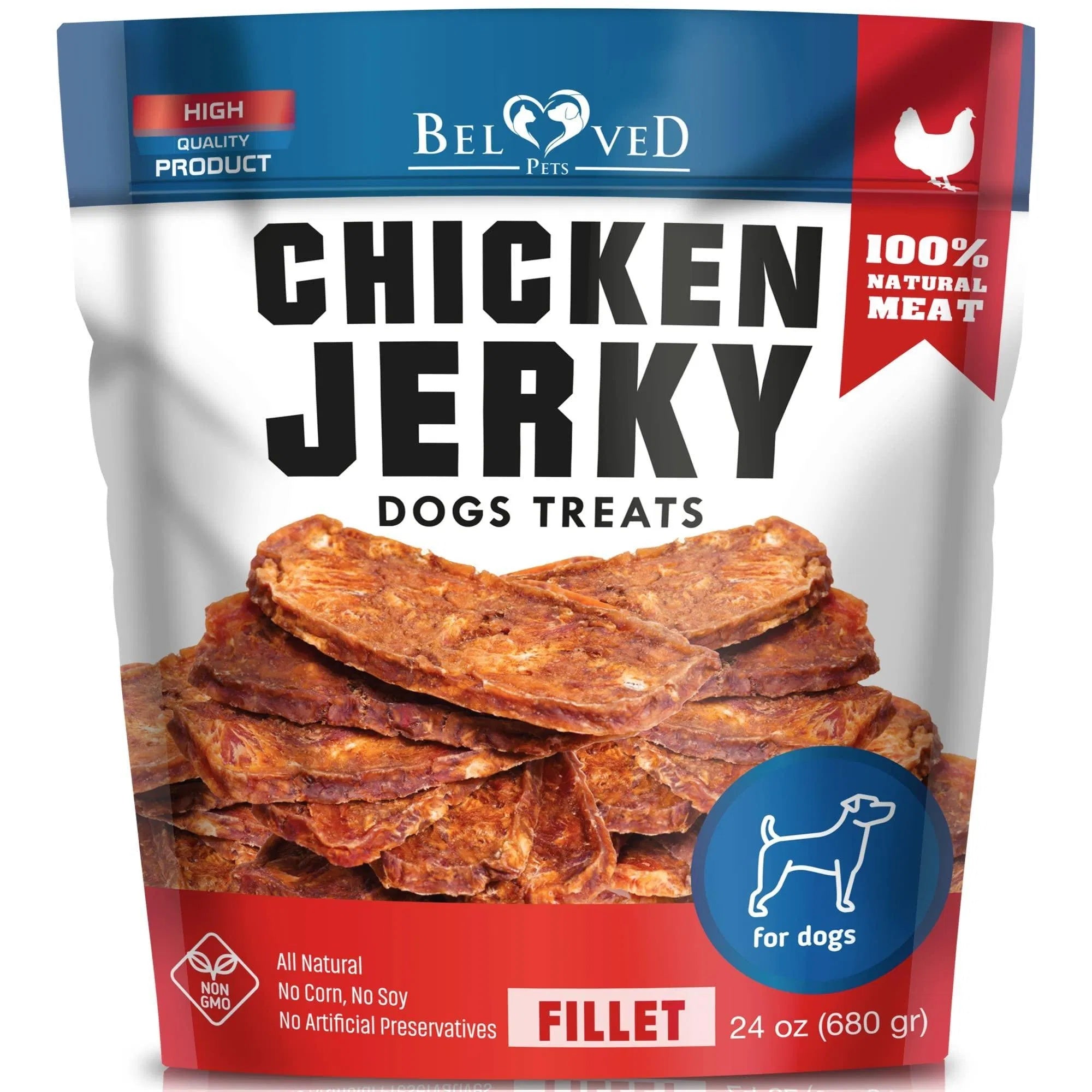 Chicken Jerky Treats for Dogs – 1.5 lb Natural High Protein Snacks