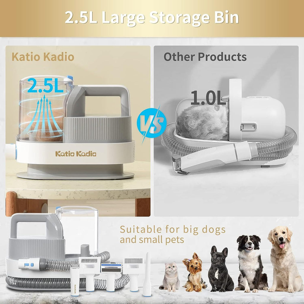 5-in-1 Pet Grooming Kit with Vacuum & Low Noise Suction