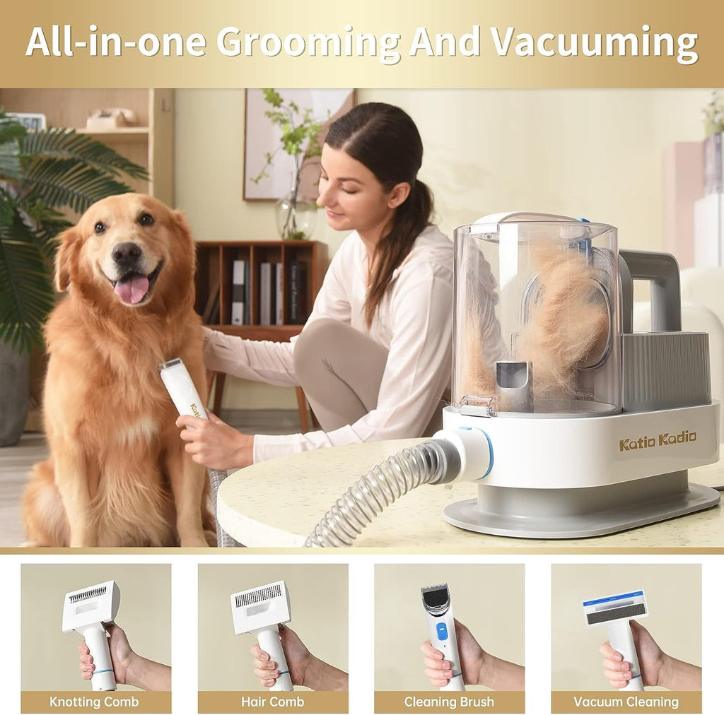 5-in-1 Pet Grooming Kit with Vacuum & Low Noise Suction
