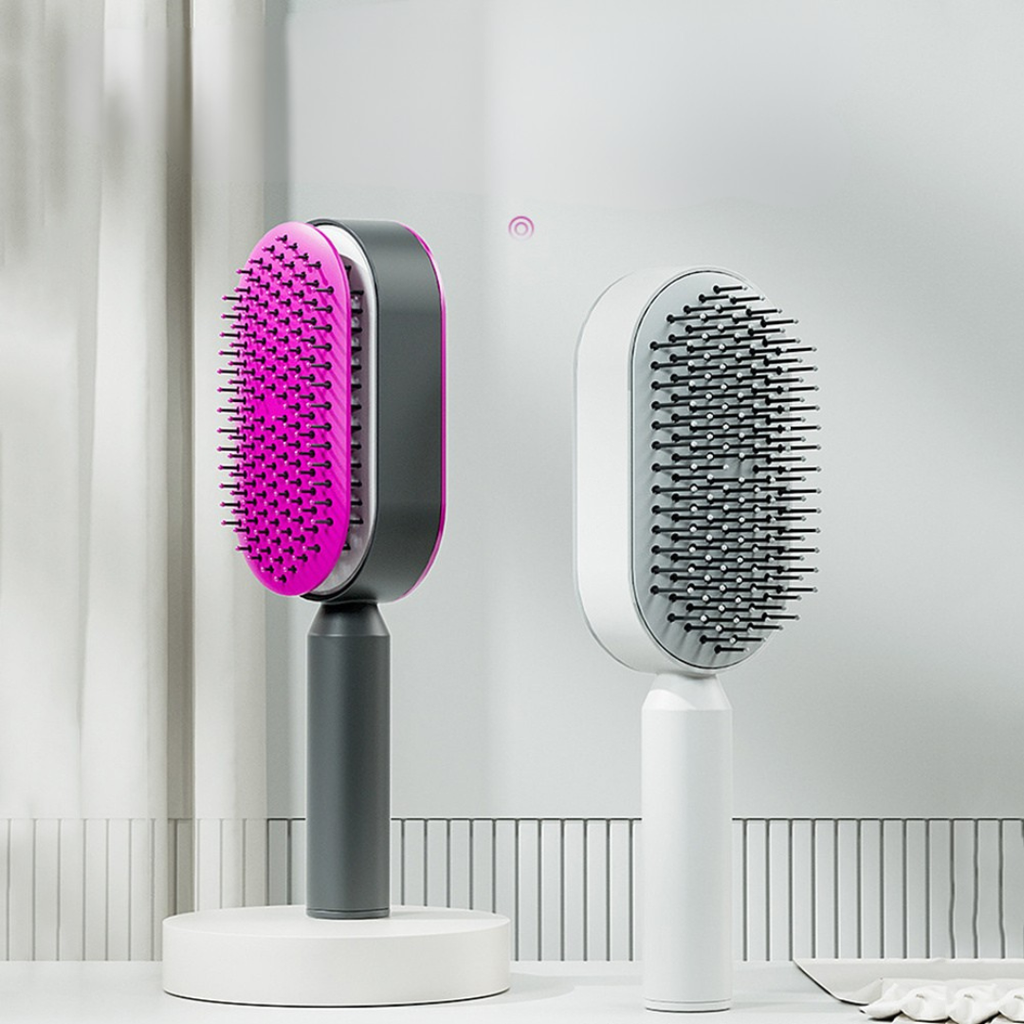 Self Cleaning Hair Brush For Women One-key Cleaning Hair Loss Airbag Massage Scalp Comb Anti-Static Hairbrush