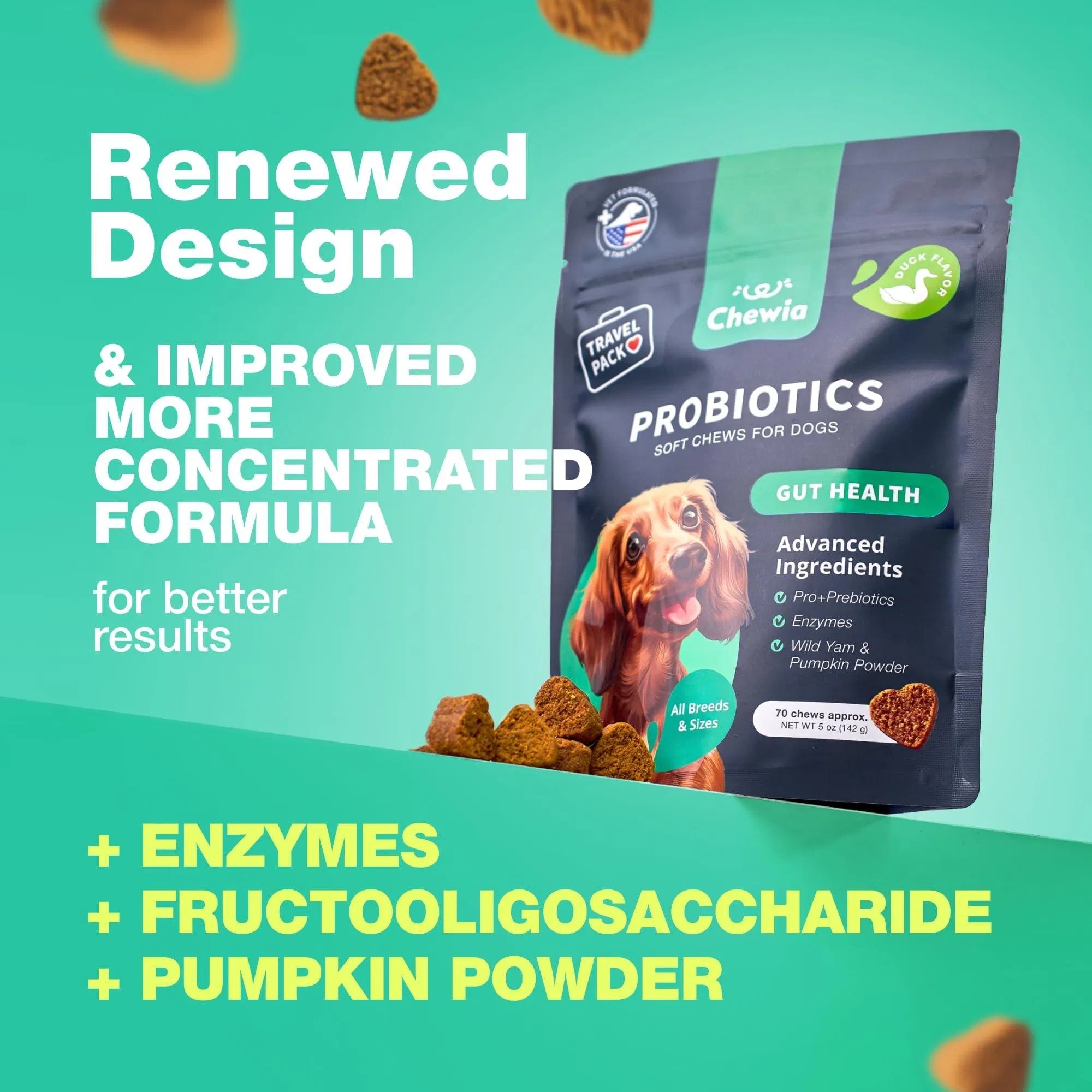 Probiotics for Dogs 180 Chews Support Digestion Immunity and Skin Health