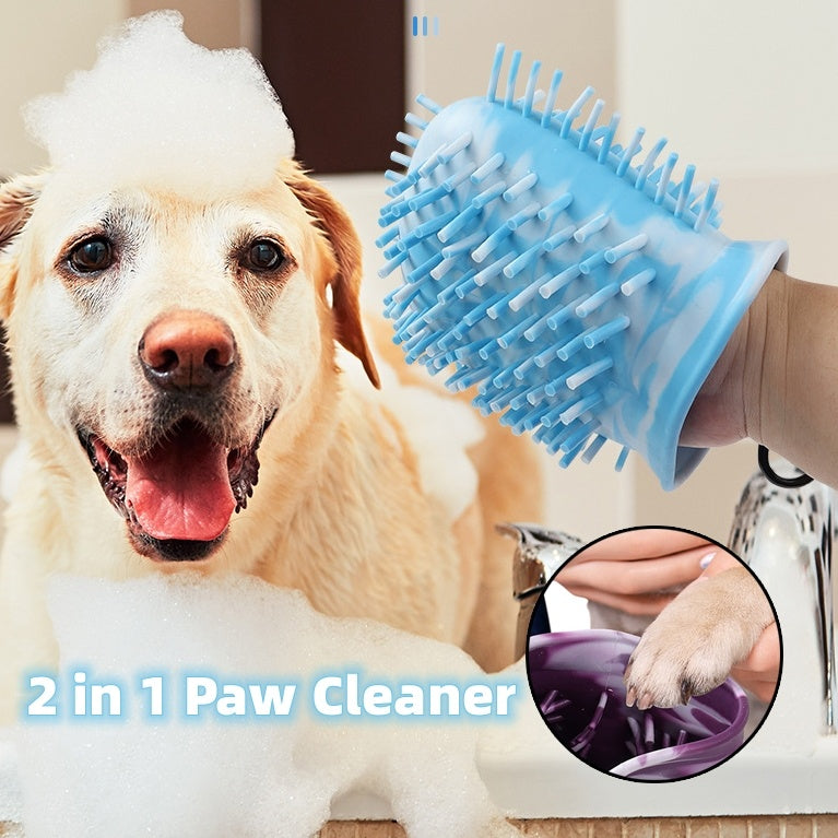 2-in-1 Dog Paw Cleaner Cup – Portable Pet Foot Washer Brush