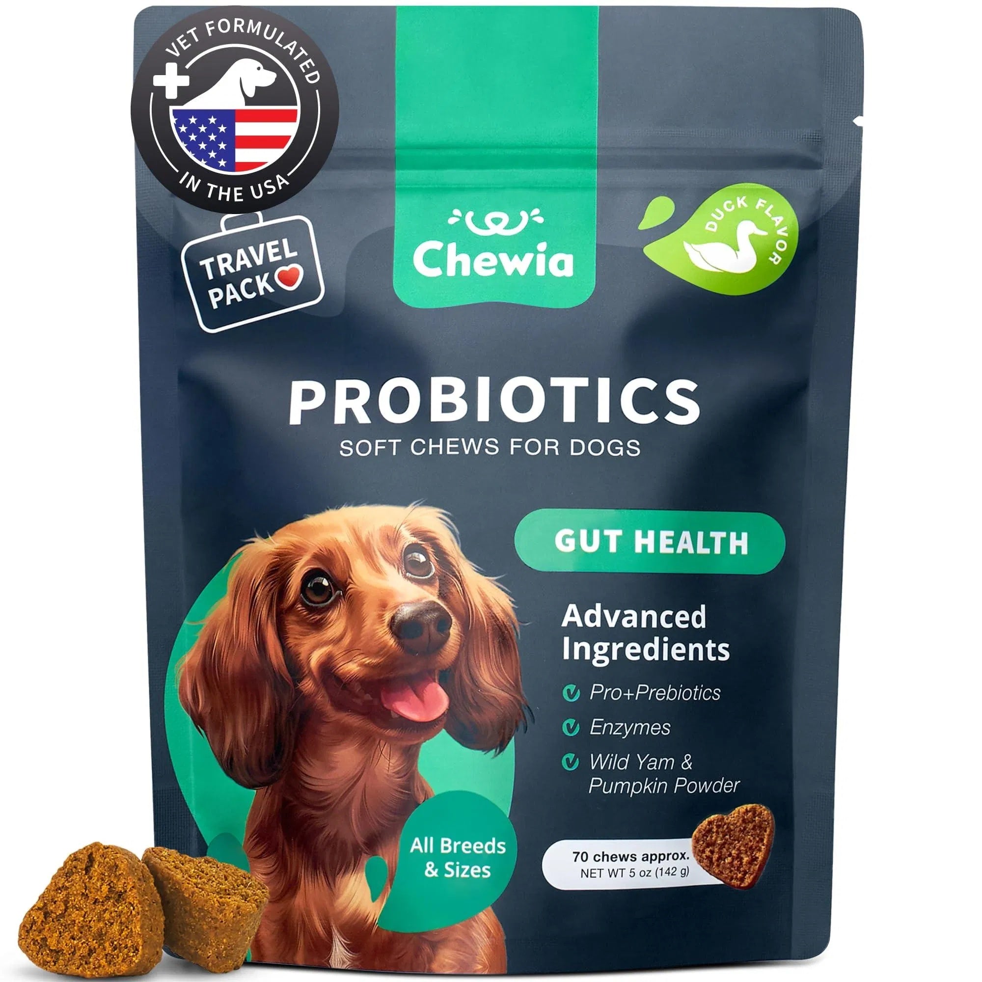 Probiotics for Dogs 180 Chews Support Digestion Immunity and Skin Health
