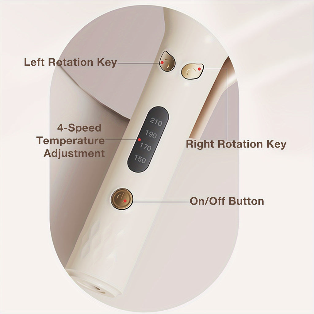 Automatic Hair Curler, 28mm Barrel, 4 Temperature Modes, Negative Ion Generator, Smart Timer And Sensor, Auto Off For Safety